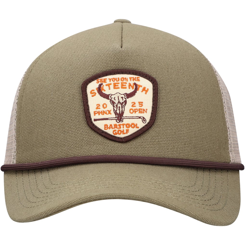  WM Phoenix Open Barstool Golf Sixteenth Hole Canvas Rope Adjustable Hat - Green